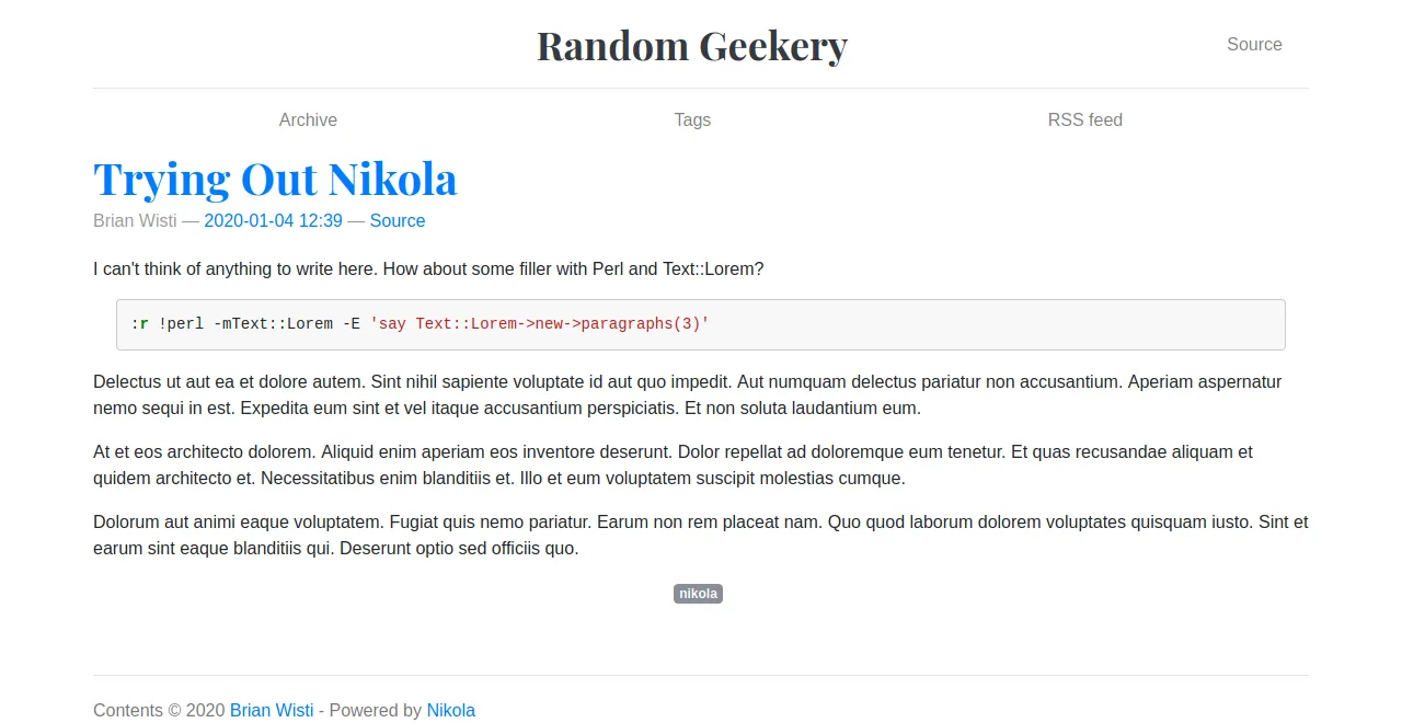 screenshot with post content with metadata