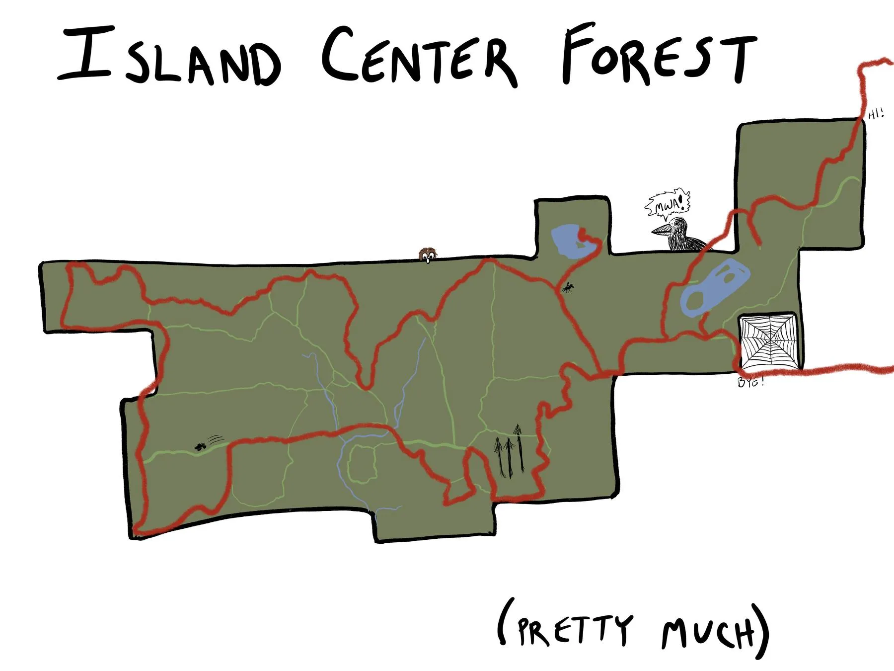 The trails I covered, more or less map