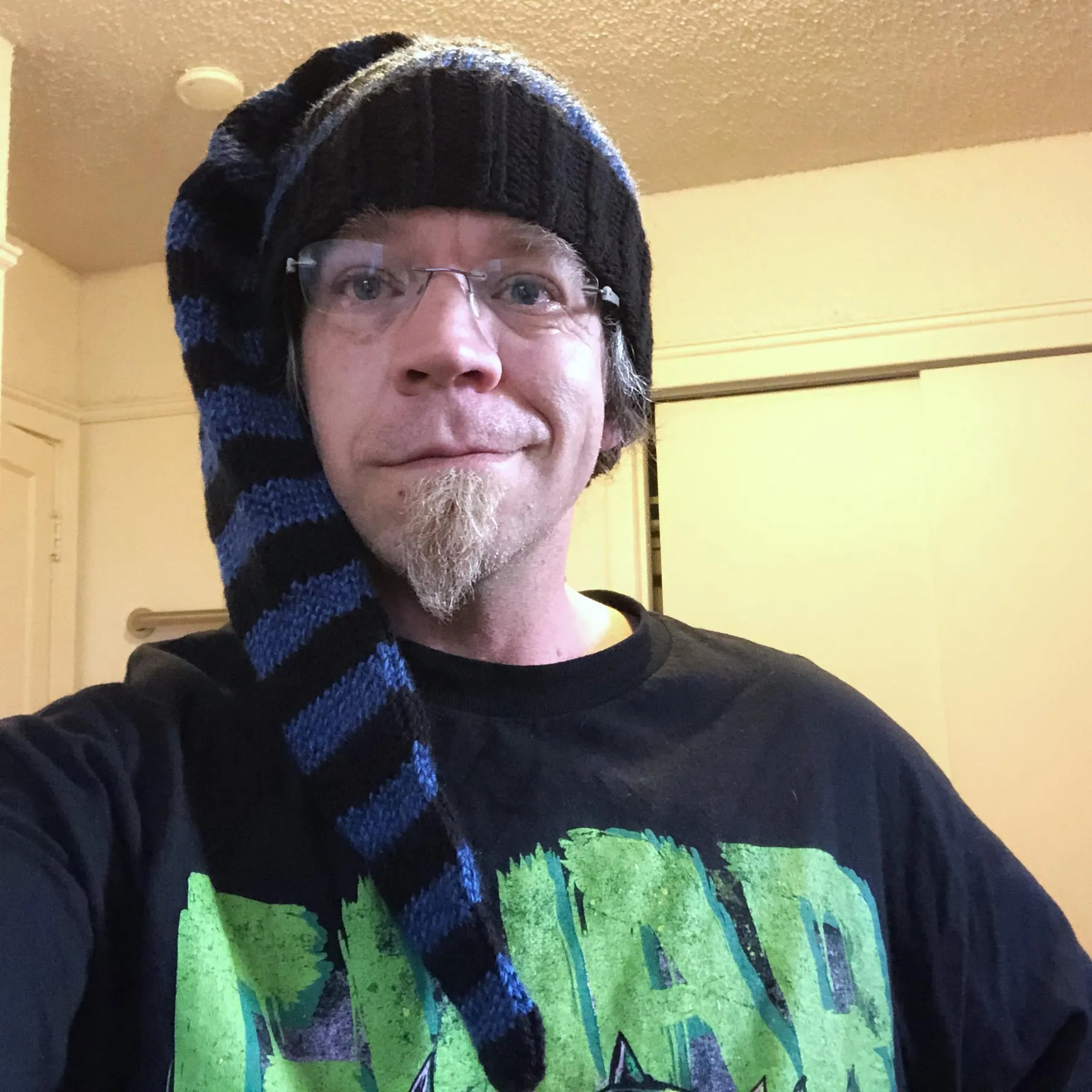 Me wearing the stocking cap