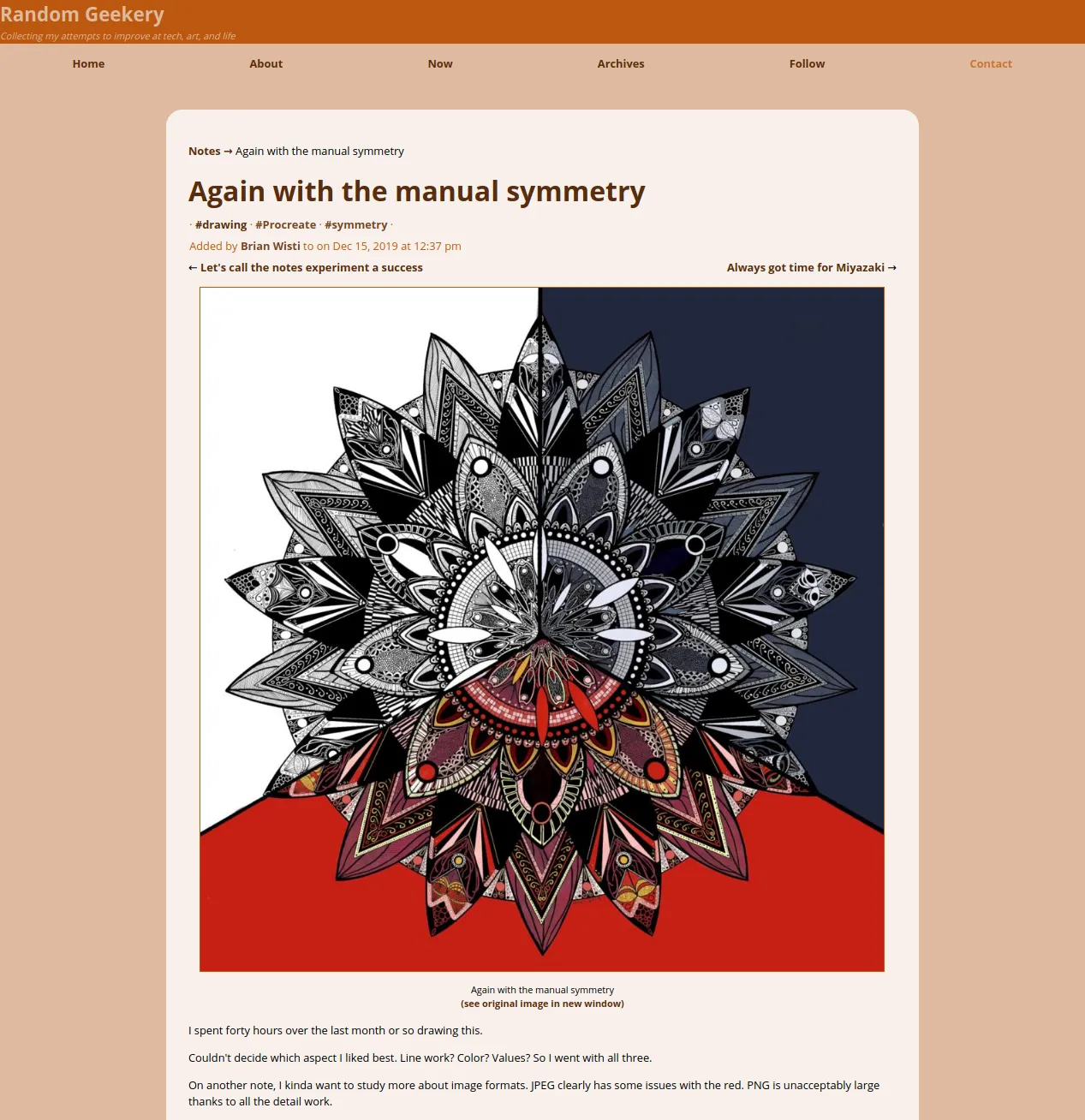 The same page on the current site screenshot of same page with different style
