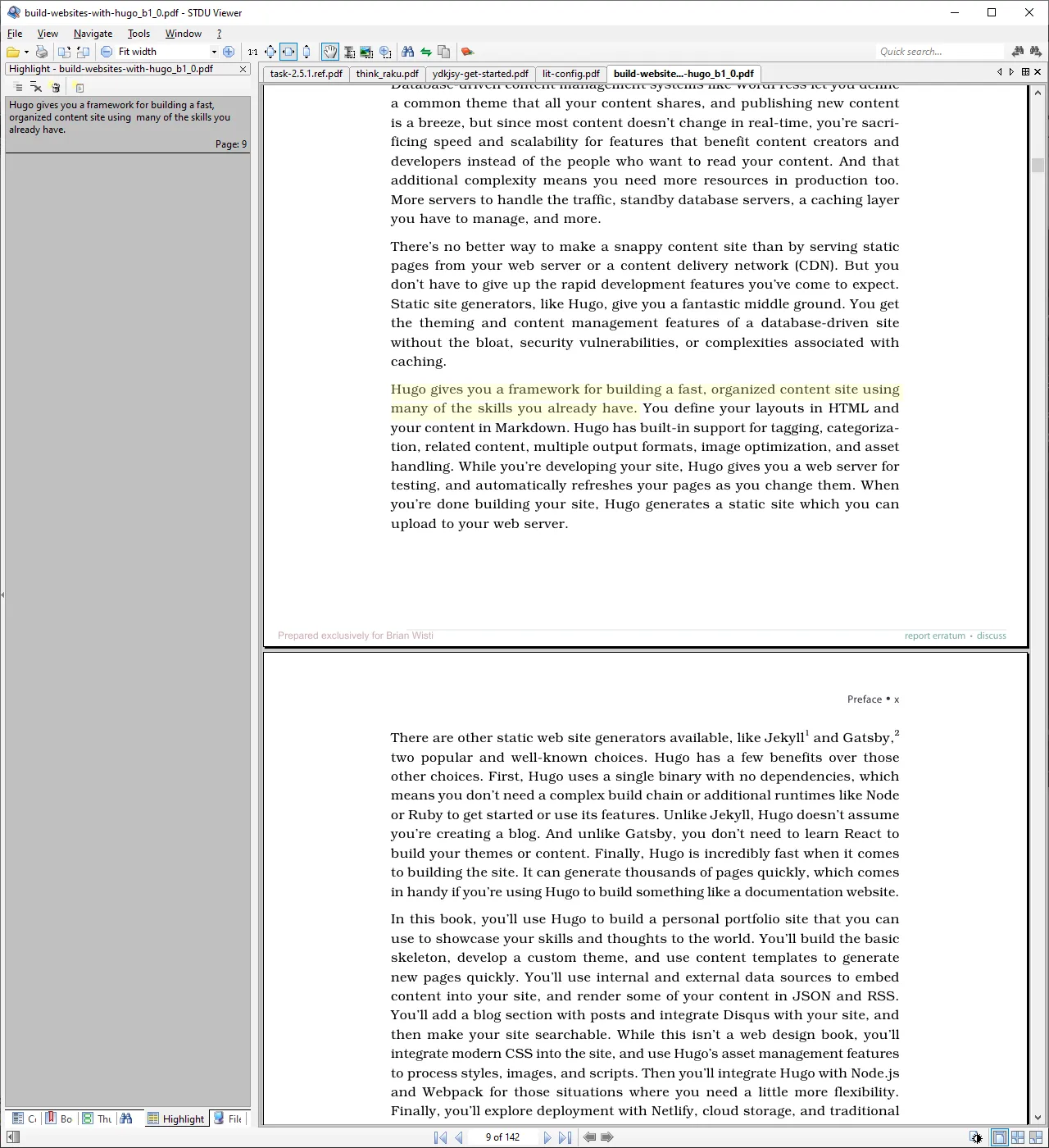 screenshot of highlighting